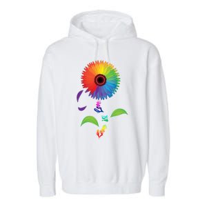 Love Is Love Lgbt Flower Cool Gift Lgbt Pride Gift Garment-Dyed Fleece Hoodie