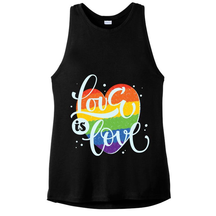 Love Is Love LGBT Pride Ladies PosiCharge Tri-Blend Wicking Tank