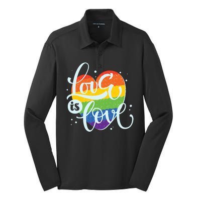 Love Is Love LGBT Pride Silk Touch Performance Long Sleeve Polo