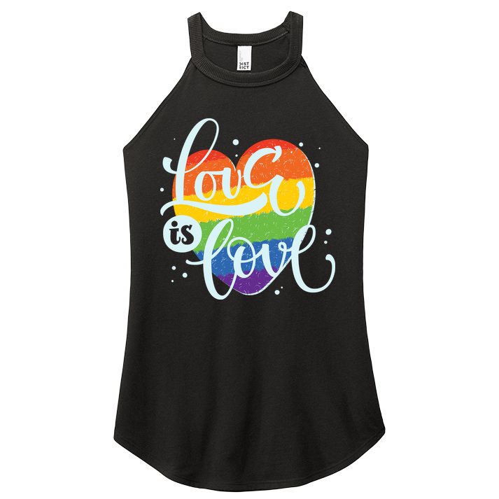 Love Is Love LGBT Pride Women's Perfect Tri Rocker Tank