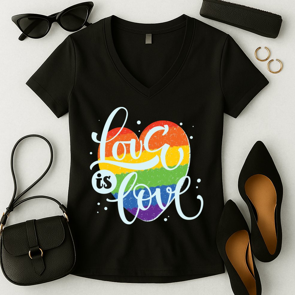 Love Is Love LGBT Pride Women's V-Neck T-Shirt