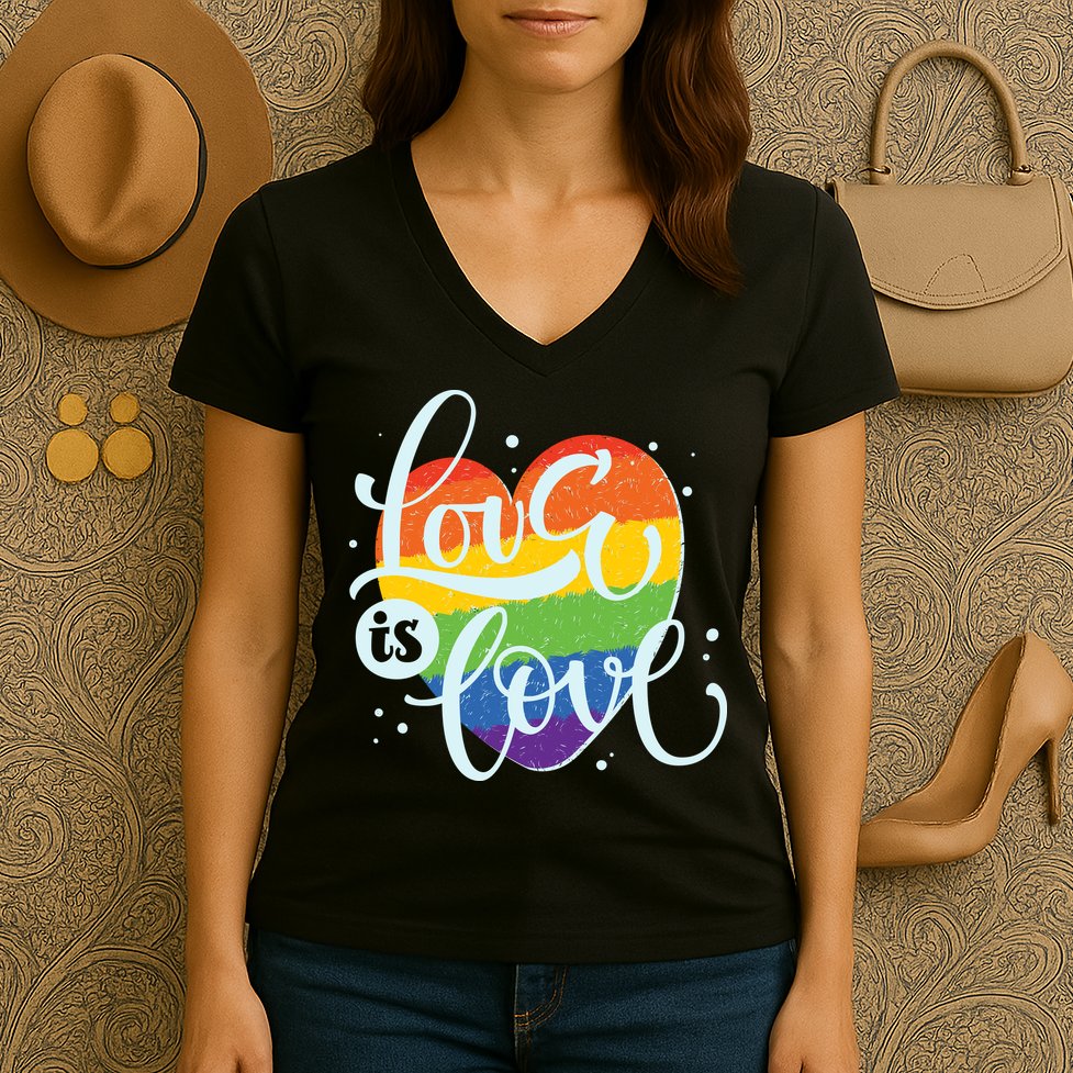 Love Is Love LGBT Pride Women's V-Neck T-Shirt