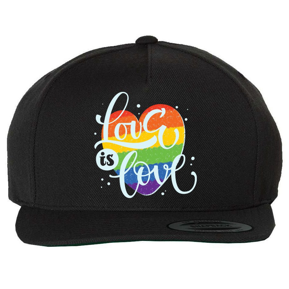 Love Is Love LGBT Pride Wool Snapback Cap