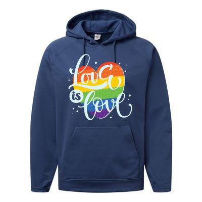 Love Is Love LGBT Pride Performance Fleece Hoodie