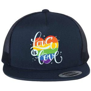 Love Is Love LGBT Pride Flat Bill Trucker Hat