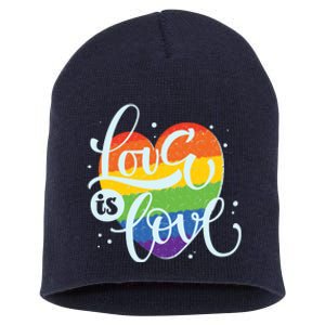 Love Is Love LGBT Pride Short Acrylic Beanie