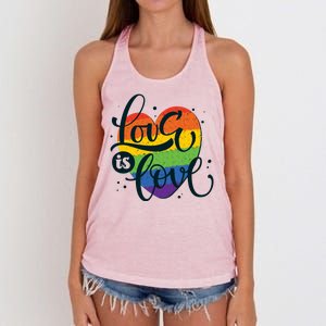 Love Is Love LGBT Pride Women's Knotted Racerback Tank