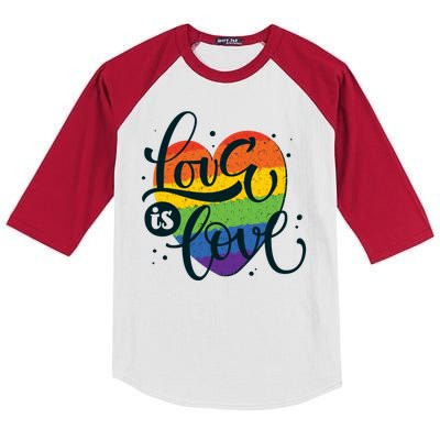 Love Is Love LGBT Pride Kids Colorblock Raglan Jersey