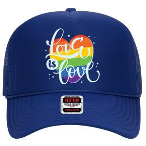 Love Is Love LGBT Pride High Crown Mesh Back Trucker Hat