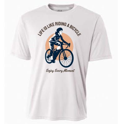 Life Is Like Riding A Bicycle Cooling Performance Crew T-Shirt