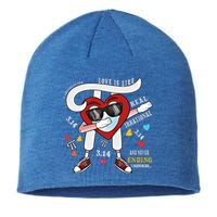 Love Is Like Pi Math Teacher Dabbing Pi Day Valentine's Day Funny Gift Sustainable Beanie