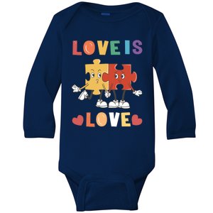 Love Is Love Puzzle Partner Look Design Meaningful Gift Baby Long Sleeve Bodysuit