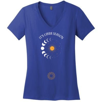 Libra: Its Libra Season Astrology Sayings Funny Gift Women's V-Neck T-Shirt