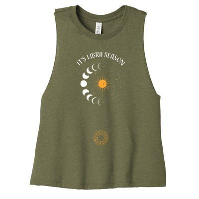 Libra: Its Libra Season Astrology Sayings Funny Gift Women's Racerback Cropped Tank