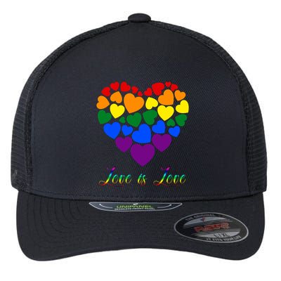 Love Is Love Pride Heart Flexfit Unipanel Trucker Cap