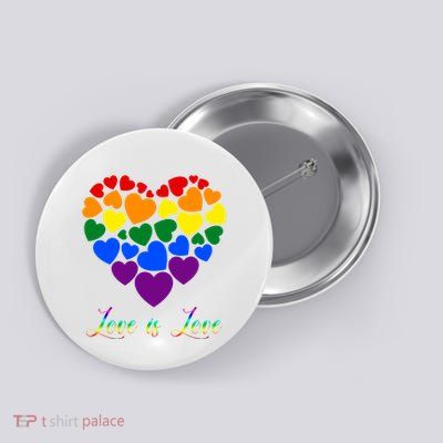 Love Is Love Pride Heart Button