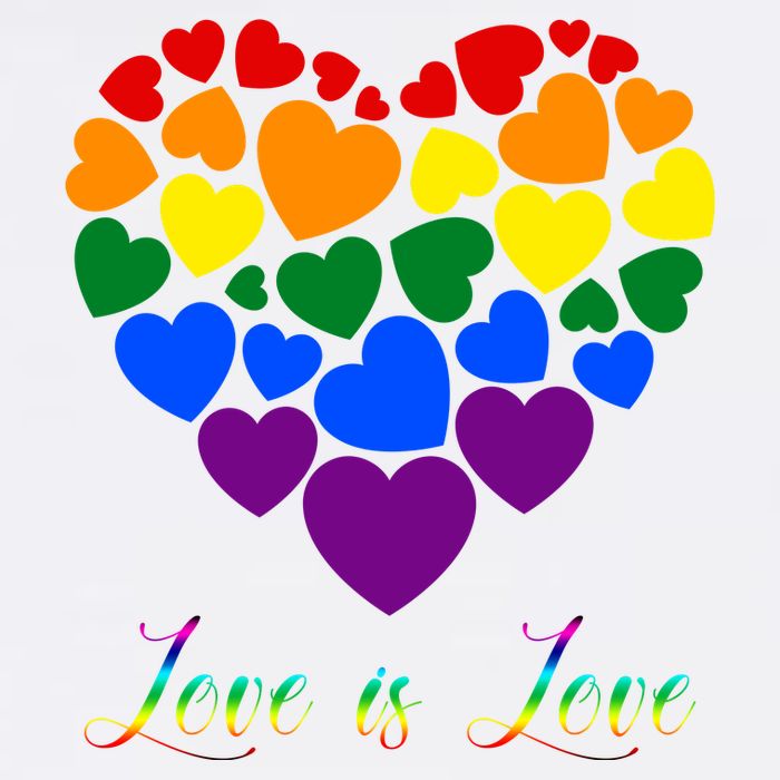 Love Is Love Pride Heart Button