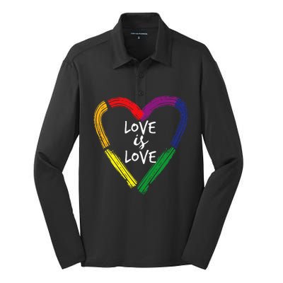 Love Is Love Silk Touch Performance Long Sleeve Polo