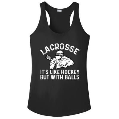 Lacrosse is like hockey but with balls Ladies PosiCharge Competitor Racerback Tank