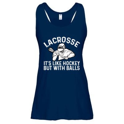 Lacrosse is like hockey but with balls Ladies Essential Flowy Tank