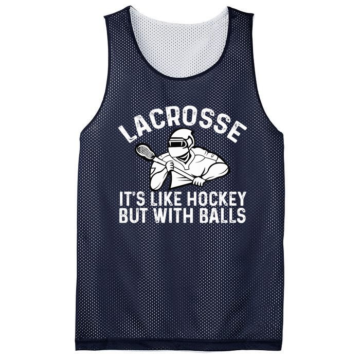 Lacrosse is like hockey but with balls Mesh Reversible Basketball Jersey Tank