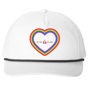 Love Is Love Lgbt Pride Graphic Snapback Five-Panel Rope Hat