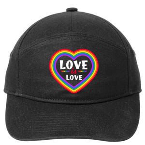 Love Is Love Lgbt Pride Graphic 7-Panel Snapback Hat