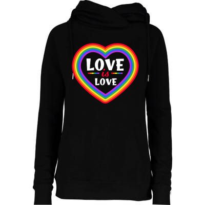 Love Is Love Lgbt Pride Graphic Womens Funnel Neck Pullover Hood