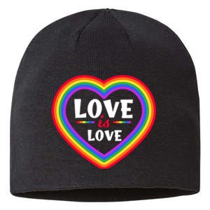 Love Is Love Lgbt Pride Graphic Sustainable Beanie