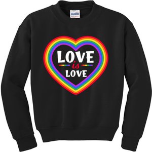 Love Is Love Lgbt Pride Graphic Kids Sweatshirt