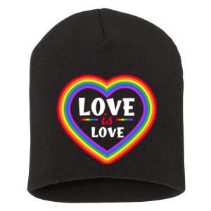 Love Is Love Lgbt Pride Graphic Short Acrylic Beanie