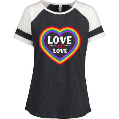 Love Is Love Lgbt Pride Graphic Enza Ladies Jersey Colorblock Tee