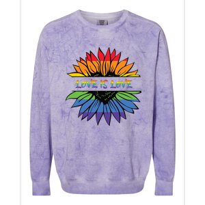 Love Is Love Rainbow Pride Graphic Colorblast Crewneck Sweatshirt