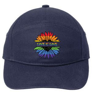 Love Is Love Rainbow Pride Graphic 7-Panel Snapback Hat