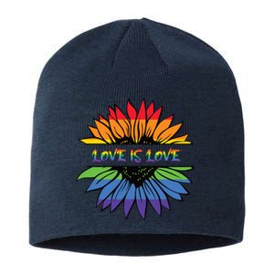 Love Is Love Rainbow Pride Graphic Sustainable Beanie