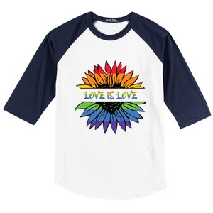 Love Is Love Rainbow Pride Graphic Baseball Sleeve Shirt