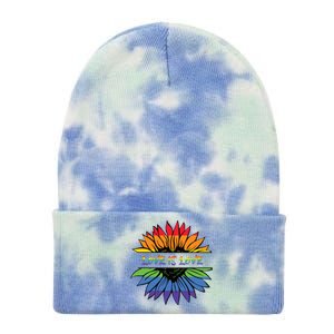 Love Is Love Rainbow Pride Graphic Tie Dye 12in Knit Beanie