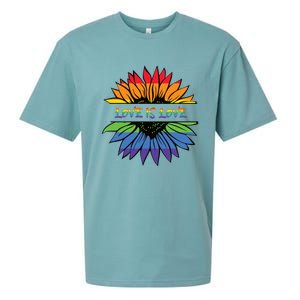 Love Is Love Rainbow Pride Graphic Sueded Cloud Jersey T-Shirt