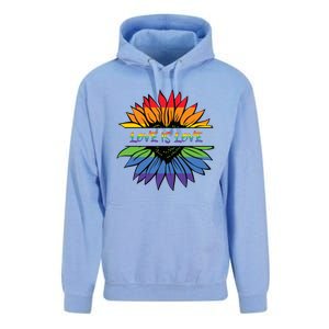 Love Is Love Rainbow Pride Graphic Unisex Surf Hoodie