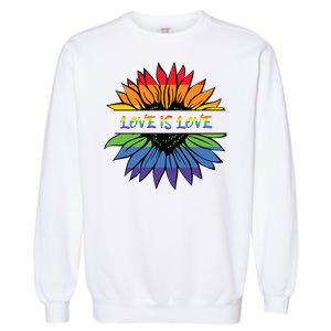 Love Is Love Rainbow Pride Graphic Garment-Dyed Sweatshirt