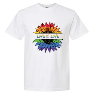 Love Is Love Rainbow Pride Graphic Garment-Dyed Heavyweight T-Shirt