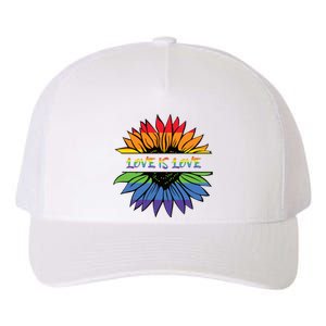 Love Is Love Rainbow Pride Graphic Yupoong Adult 5-Panel Trucker Hat