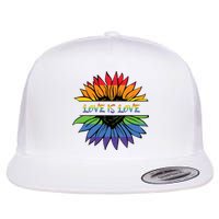 Love Is Love Rainbow Pride Graphic Flat Bill Trucker Hat