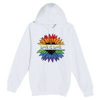 Love Is Love Rainbow Pride Graphic Premium Pullover Hoodie