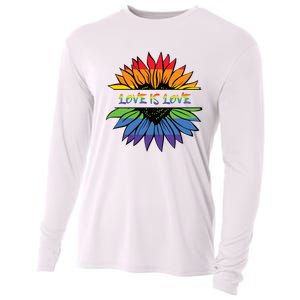 Love Is Love Rainbow Pride Graphic Cooling Performance Long Sleeve Crew