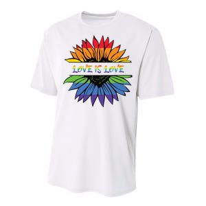 Love Is Love Rainbow Pride Graphic Performance Sprint T-Shirt