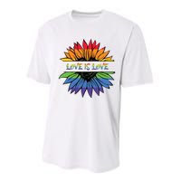 Love Is Love Rainbow Pride Graphic Performance Sprint T-Shirt