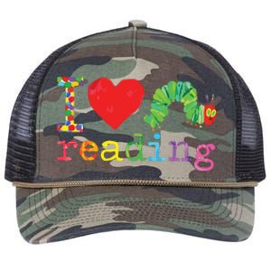 Librarian I Love Reading Hungry Caterpillar Teacher Retro Rope Trucker Hat Cap