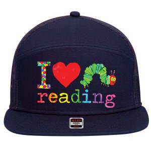 Librarian I Love Reading Hungry Caterpillar Teacher 7 Panel Mesh Trucker Snapback Hat