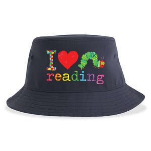 Librarian I Love Reading Hungry Caterpillar Teacher Sustainable Bucket Hat